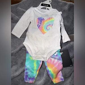 Hurley Baby Tie-Dye Outfit 6 month 2 piece set nwt